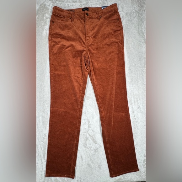 NWT Talbots Stretch Corduroy High Waist Straight Rust Brown Pants Size 10 - Picture 2 of 14